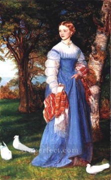 アーサー・ヒューズ Painting - ラファエル前派アーサー・ヒューズのルイーザ・ジェンナー夫人の肖像